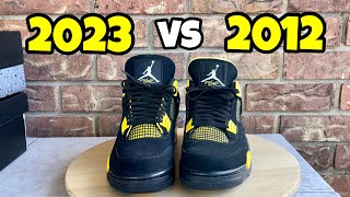 Air Jordan 4 Thunder Comparison 2012 vs 2023