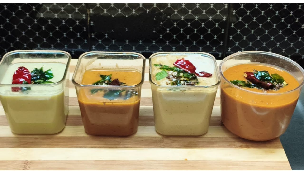 టిఫిన్స్ లో కి ఈజీ గా చేసుకోగలిగే 4 రకాల చట్నీలు 4 instant chutney recipes for idli dosa tiffins