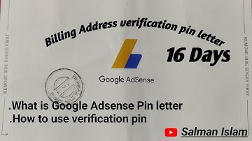 How to Address pin verification in my Google Adsense Account Bangla 2022 (pin letter) Salman Islam