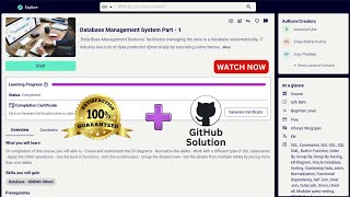 Dbms Part 1 All 100% Correct Course Solutions Sql Answers Database Management System