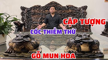 Cặp tượng Thiềm Thừ gỗ Mun hoa | Tượng gỗ Vương Thao #shorts