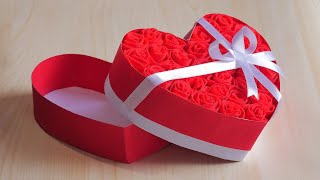 كيف تصنع علبة هدايا ورقية على شكل قلب - صندوق قلب | حقيبة قماش كرافت