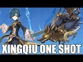 Xingqiu one shot golden wolflord with a single e  genshin impact