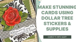 YOU CAN MAKE STUNNING CARDS USING DOLLAR TREE STICKERS AND SUPPLIES