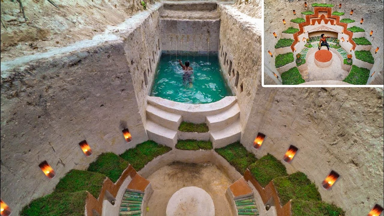 How To Build and Decoration a Modern Secret Underground Swimming Pool and Underground House