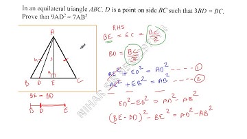 In an Equilateral triangle ABC, D is a point on side BC such that 3BD=BC. Prove that 9AD^2=7AB^2