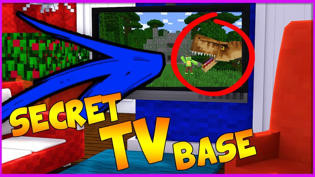 minecraft secret base entrance HOW TO LIVE INSIDE A TV IN MINECRAFT! (SECRET TV BASE CHALLENGE)