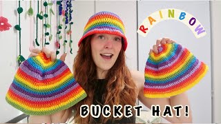 Rainbow Crochet Bucket Hat Tutorial 🌈 | Easy & Beginner Friendly