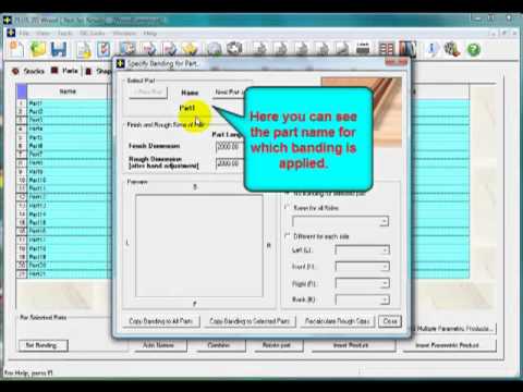PLUS 2D : Setting of Edge Banding For Parts
