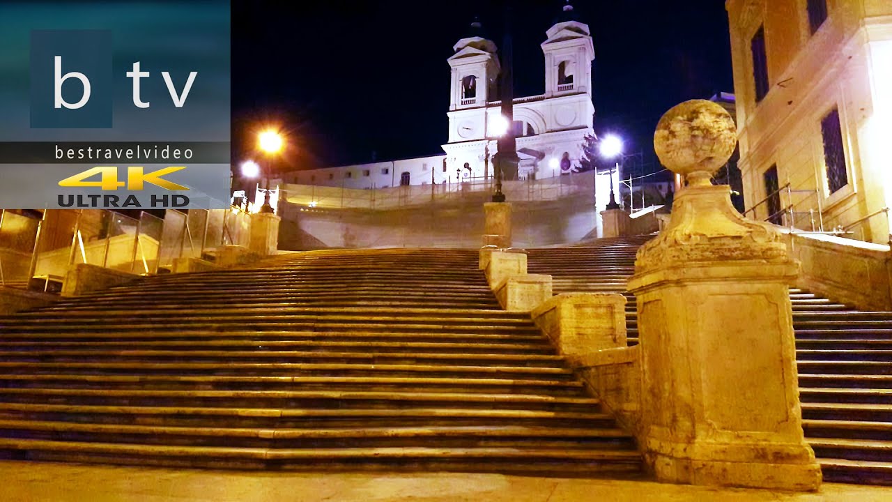 Piazza di Spagna Rome Spanish Steps closed for renovation (4K-UHD)