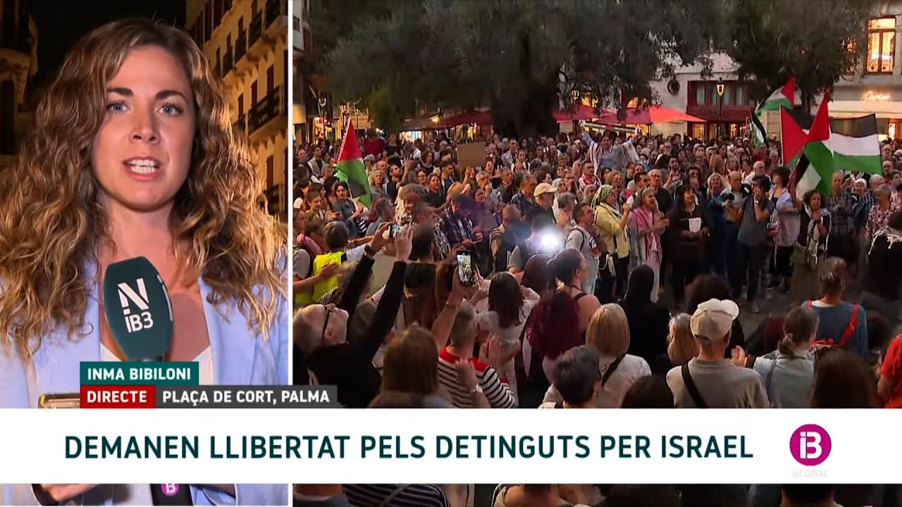 Más de un millar de personas protestan en Palma por la flotilla a Gaza ...