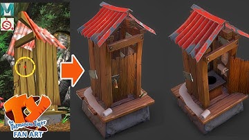 Autodesk Maya 2020, Zbrush, Painter - Stylized Outhouse - Ty Fan Art