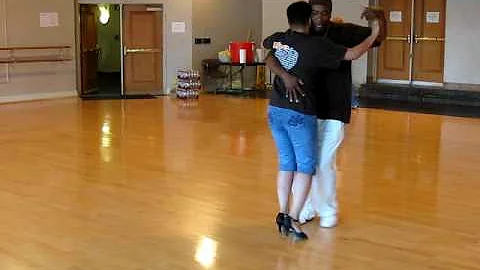 April Hayes and Kevin "Flash" Collins chop demonst...