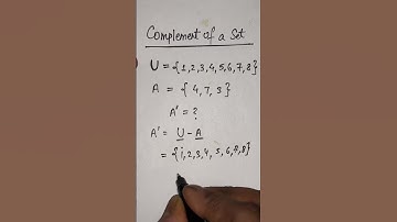 Complement of a Set | Set Theory. #shorts  #class12 #ssc | Maths tricks | Maths concepts