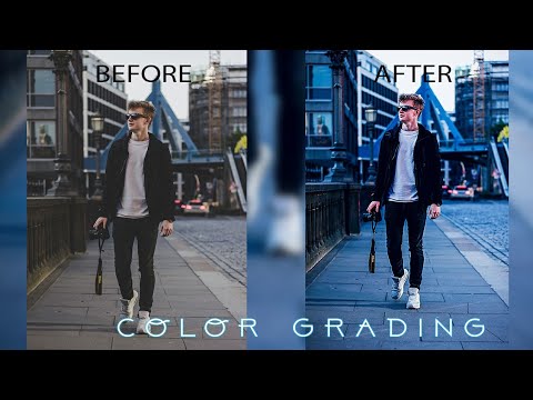 Cinematic soft blue color grading || how to color grade in Photoshop ...