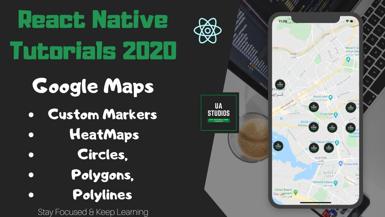 React Native | Google Maps - Part 2 | How To Create Custom Marker, Heatmap, Circle, Polygon.