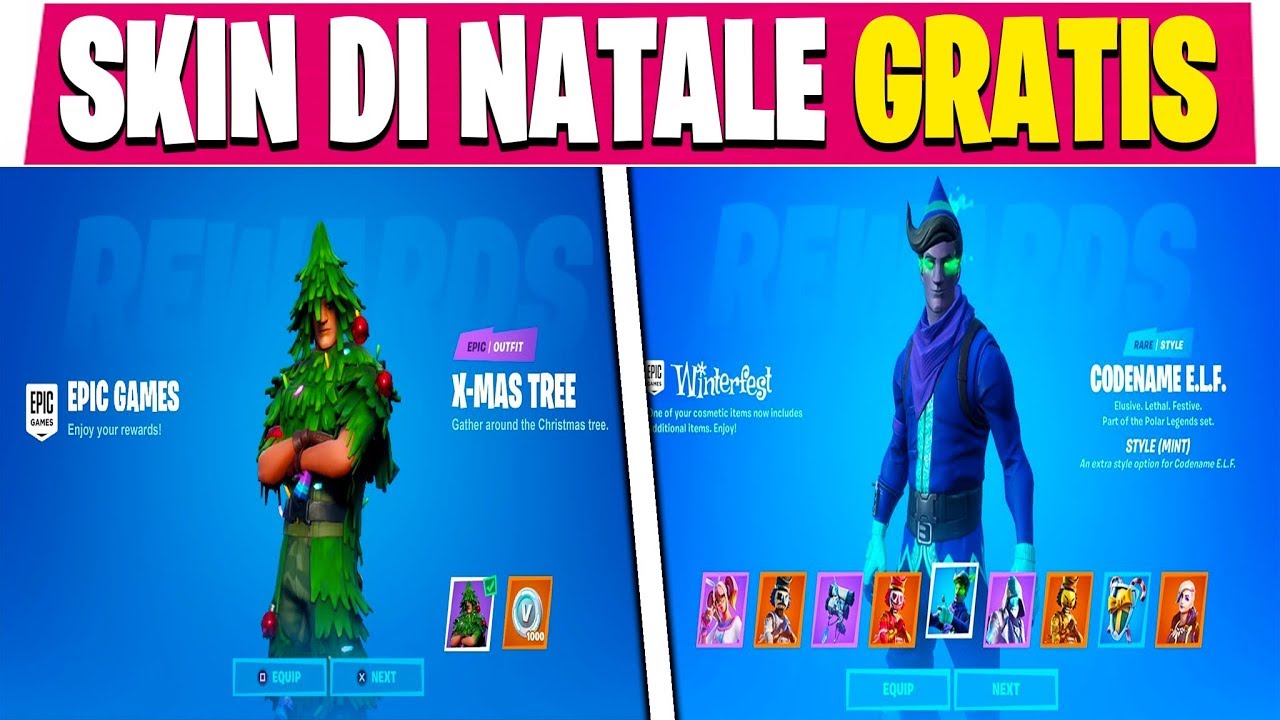 Regali Di Natale Gratis.Come Ottenere Le Skin Di Natale Gratis Fortnite Regali Di Mezz Inverno Youtube