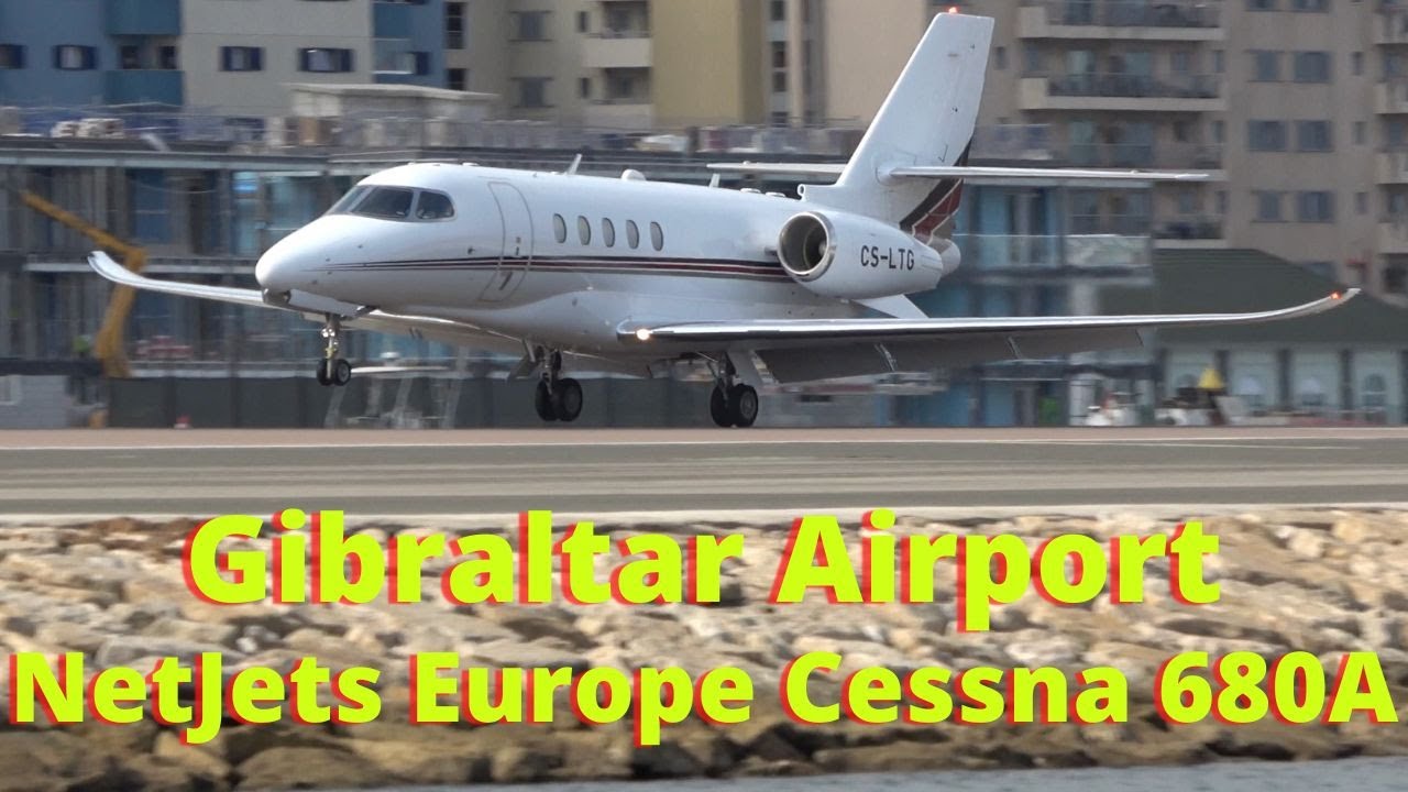 NetJets Cessna, Gibraltar Airport Land/Depart YouTube