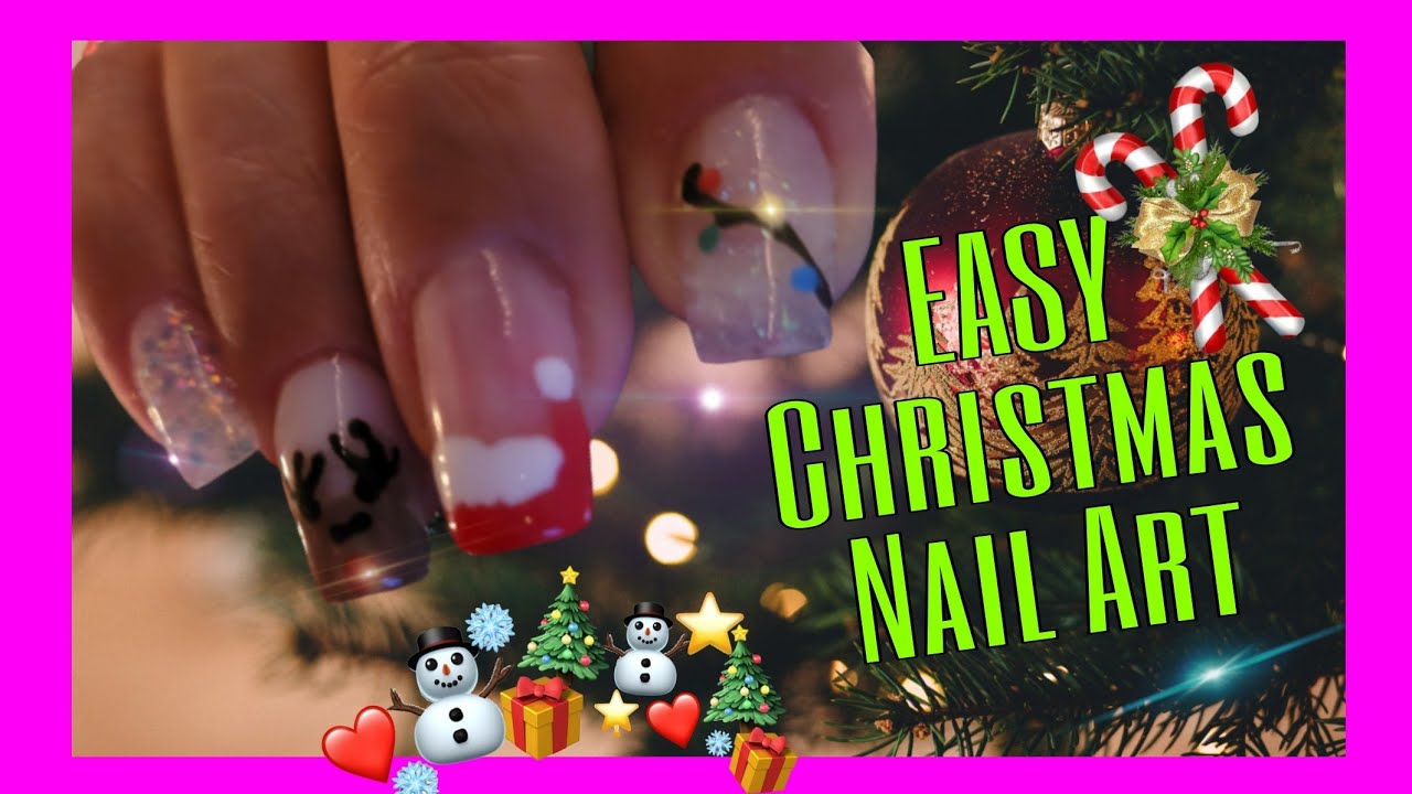 EASY CHRISTMAS NAIL ART | LAST MINUTE CHRISTMAS MANI |Diy HOLIDAY NAILS | 