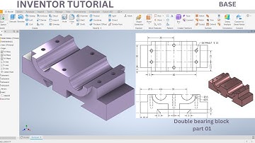 Autodesk Inventor 3D Modeling Tutorial: Double Bearing Assembly| Body | Part 01