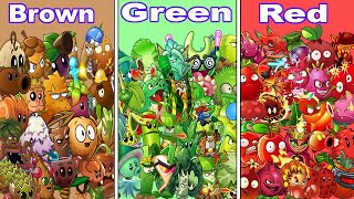EVERY Brown Vs Red Vs Green Plant - Which Plant Will Win? - PvZ 2 Plant vs Plant