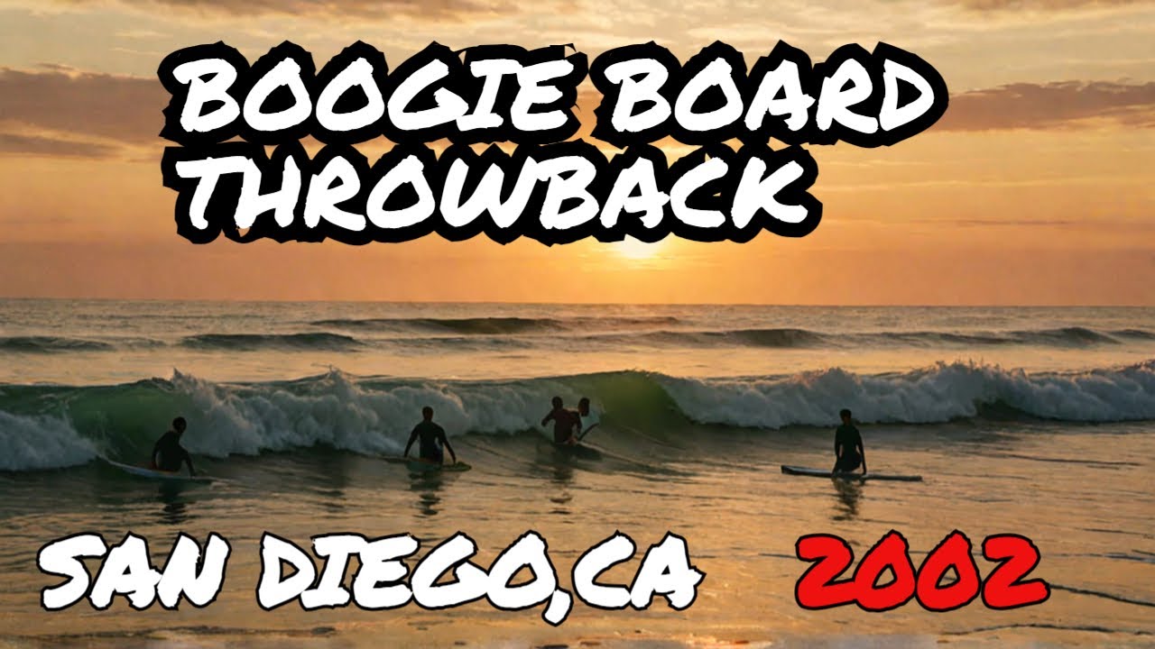 "Vintage Boogie Boarding Fun in High Surf | San Diego Beach Sunset November 2002"