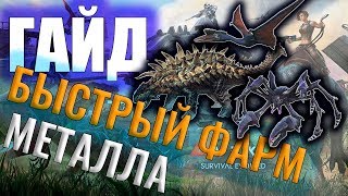 САМЫЙ БЫСТРЫЙ ФАРМ МЕТАЛЛА! #ГАЙД ДЛЯ НОВИЧКОВ! Ark: Survival Evolved #10