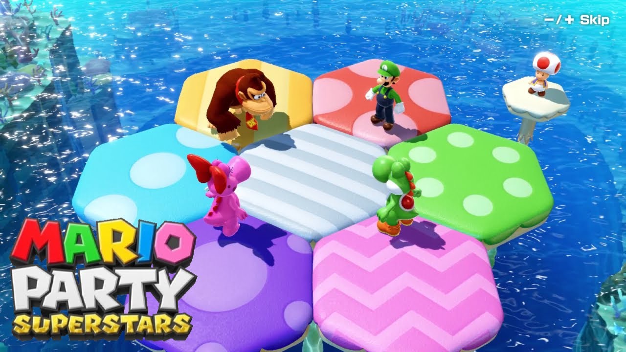 Mario Party Superstars - Donkey Kong vs Birdo vs Luigi vs Yoshi - Mushroom Mix-Up (Master CPU)