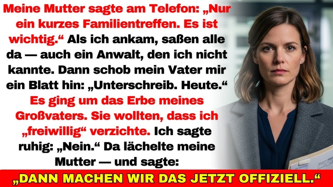 Meine Mutter lockte mich zu einem „Familientreffen“ — als ich das Erbe nicht abgab, eskalierte alles