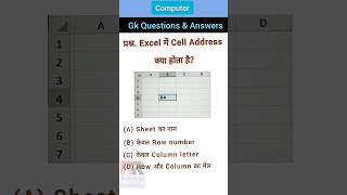 Excel में Cell Address क्या होता है? ।GK Shorts।