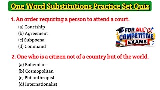 One Word Substitutions for all competitive exam | One word substitution for ssc exams