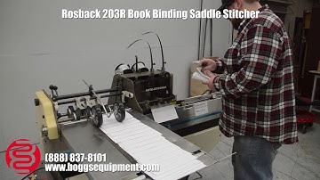 Rosback 203R Book Binding Saddle Stitcher