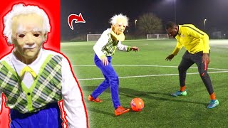 OLD MAN tries to play in a REAL FOOTBALL MATCH! (Soccer Skills Prank)