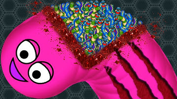 Wormate.io 1 Giant Monster Worm vs. 27722 Invasion Worms Epic Wormateio Best Trolling Gameplay!