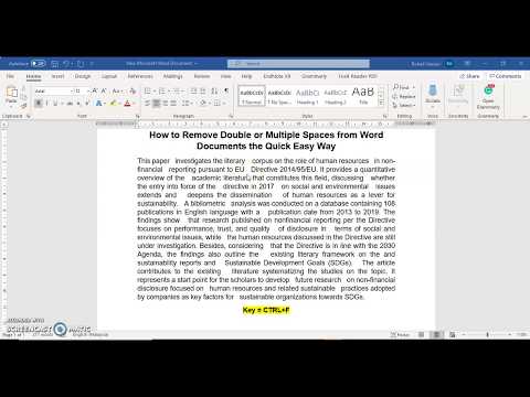 How to Remove Double or Multiple Spaces from Word Documents the Quick Easy Way