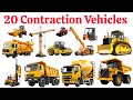 Construction Vehicles Name for Kids| Learn Big Machines with Pictures, Sounds & English Hindi Names