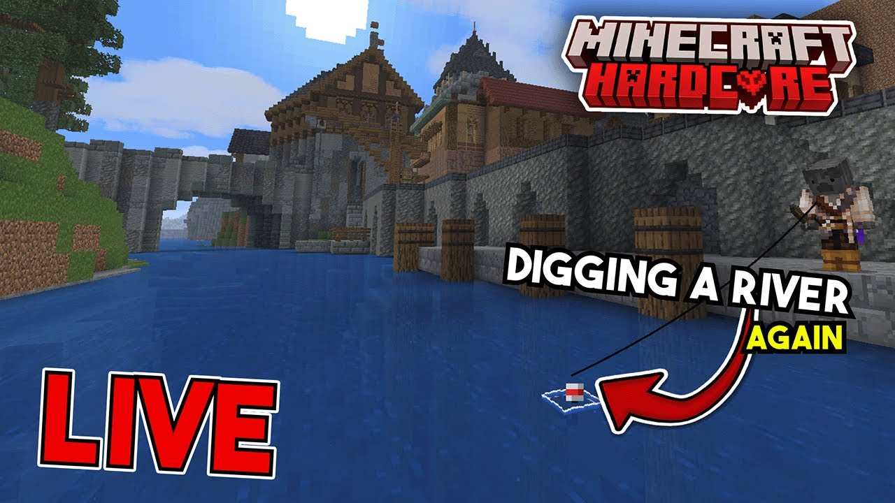 Digging a RIVER for my Hardcore Minecraft World Part 2! - YouTube