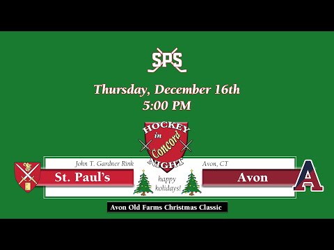 Live -- 12/16/21 St. Paul's Big Red v. Avon Old Farms Winged Beavers