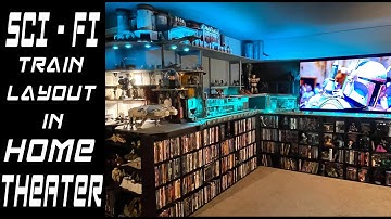 SCI FI TRAIN LAYOUT IN HOME THEATER!