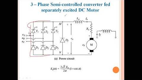 Three phase semi-controlled converter fed Separately excited DC Motor