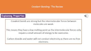 C4 6 Covalent Bonding Higher Tier Summary