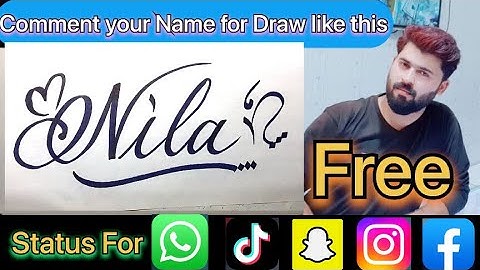 Nila Name Signature Calligraphy Status | How to Cursive write with cut Marker #nila
