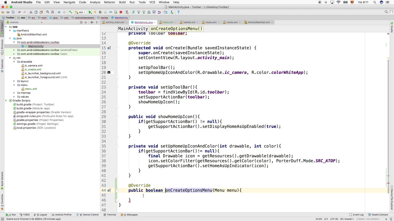 ToolBar Android en Español Parte2/4 - YouTube