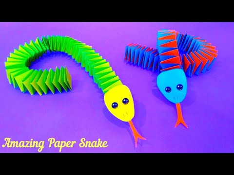 Поделки из бумаги своими руками для детей Змея Amazing Paper Snake How to Make a Paper Snake