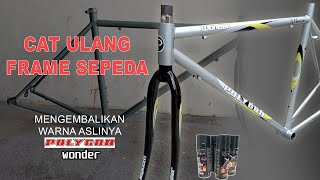 Cat ulang seperti aslinya Repaint frame sepeda balap jadul polygon wonder | restorasi polygon wonder