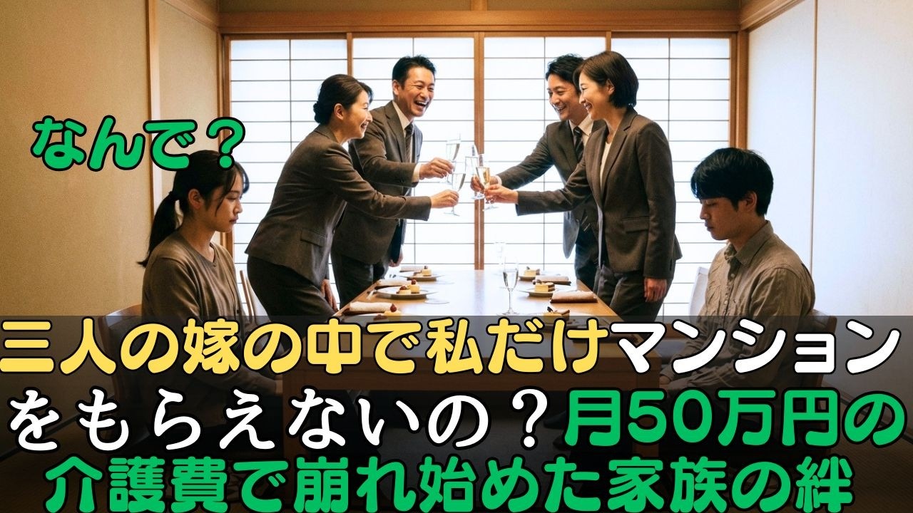 三人の嫁の中で私だけマンションをもらえないの?月50万円の介護費で崩れ始めた家族の絆 | 人生の教訓