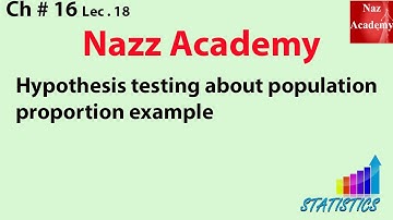 Hypothesis testing about population proportion example ch 16 lec 18