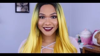 EVAHAIR-Yellow Ombre Synthetic Lace Front Wig