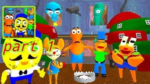 Sponge neighbor escape (part 1, 1,2, gameplay walkthrough)