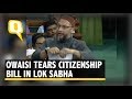 Owaisi tears copy of cab in ls calls it worse than hitlers law  the quint